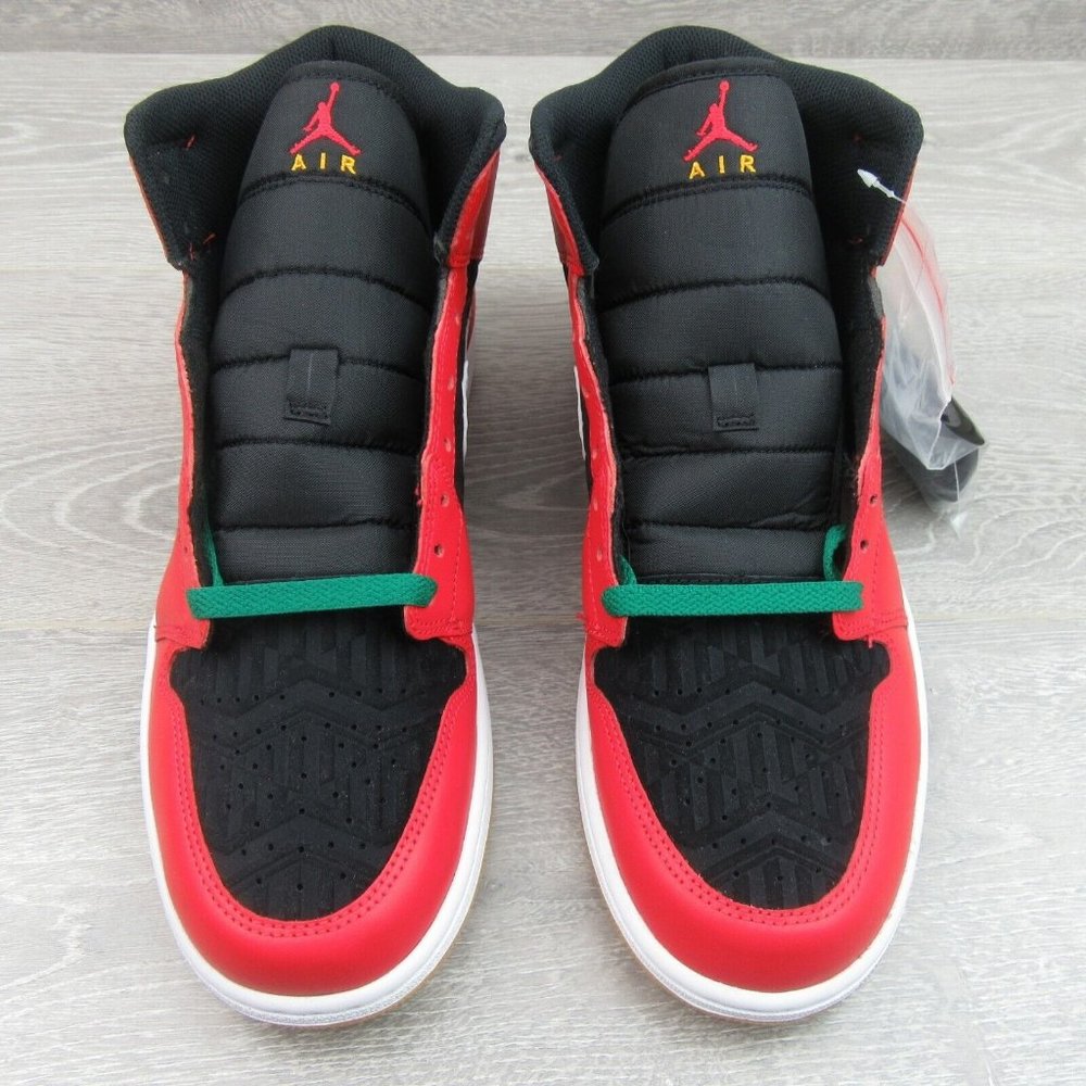 Air Jordan 1 Mid SE Christmas Black Red Sneakers Mens Size 14 NEW - Picture 6 of 16
